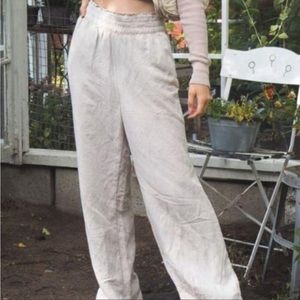 H&M Linen Blend Comfy Elastic Waist Pants